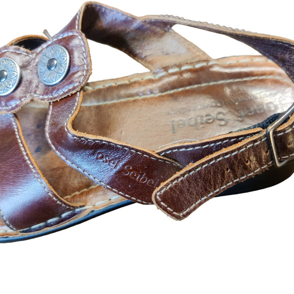 Josef Seibel Strappy Brown Bohemian Leather Slingback Comfort Sandals EU 41 - Picture 5 of 9